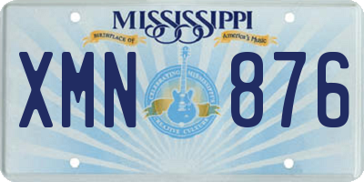 MS license plate XMN876