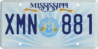 MS license plate XMN881