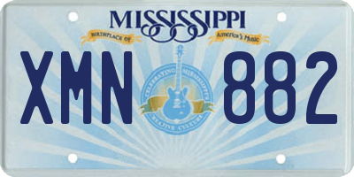 MS license plate XMN882