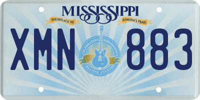 MS license plate XMN883