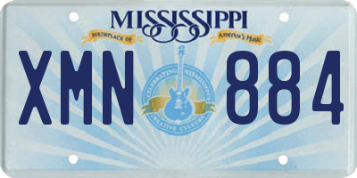MS license plate XMN884