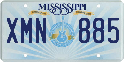 MS license plate XMN885