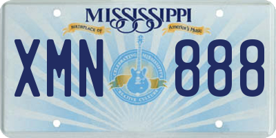 MS license plate XMN888