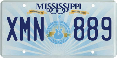 MS license plate XMN889