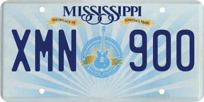 MS license plate XMN900