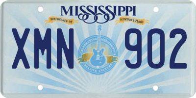 MS license plate XMN902