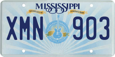 MS license plate XMN903