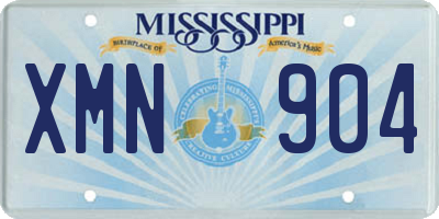 MS license plate XMN904