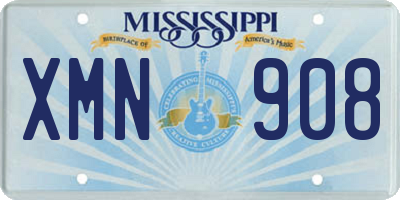 MS license plate XMN908