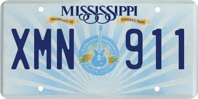 MS license plate XMN911