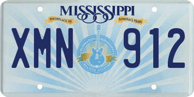 MS license plate XMN912