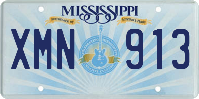 MS license plate XMN913