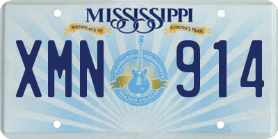 MS license plate XMN914