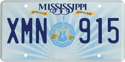 MS license plate XMN915