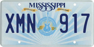 MS license plate XMN917