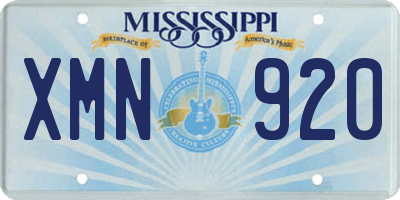 MS license plate XMN920