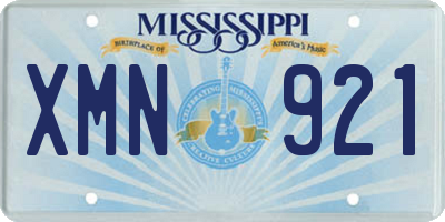 MS license plate XMN921