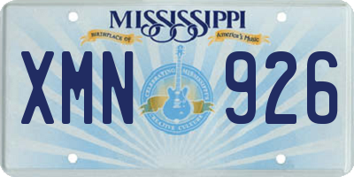 MS license plate XMN926