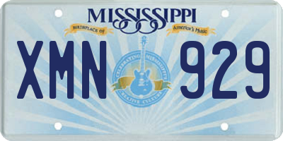 MS license plate XMN929