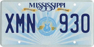 MS license plate XMN930