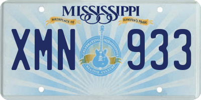 MS license plate XMN933