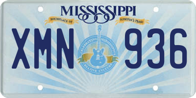 MS license plate XMN936