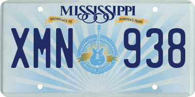 MS license plate XMN938