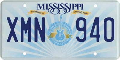 MS license plate XMN940