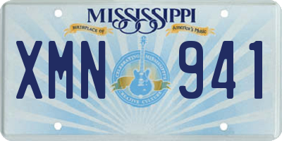 MS license plate XMN941
