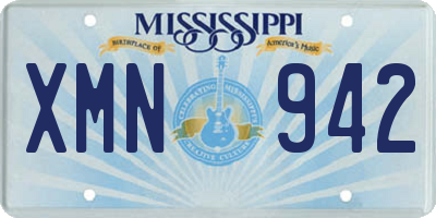 MS license plate XMN942