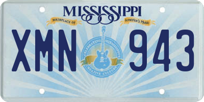 MS license plate XMN943