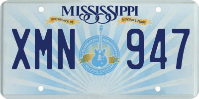 MS license plate XMN947