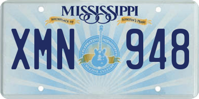MS license plate XMN948