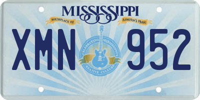 MS license plate XMN952