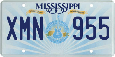 MS license plate XMN955