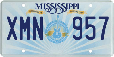 MS license plate XMN957