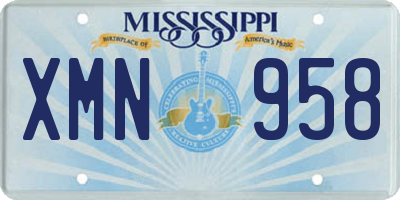 MS license plate XMN958