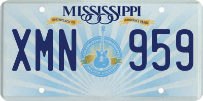 MS license plate XMN959