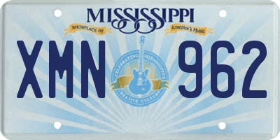 MS license plate XMN962