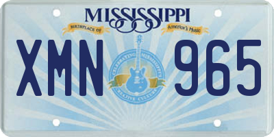 MS license plate XMN965