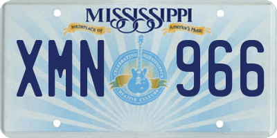 MS license plate XMN966