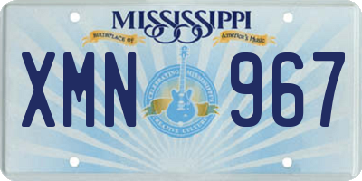 MS license plate XMN967