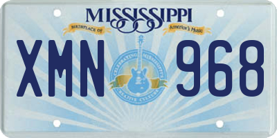 MS license plate XMN968