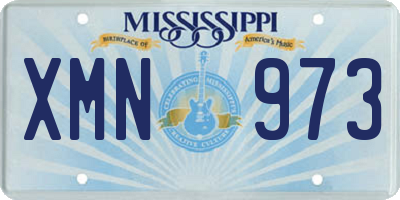 MS license plate XMN973