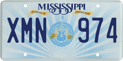 MS license plate XMN974