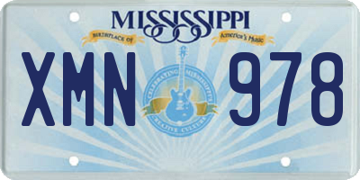 MS license plate XMN978