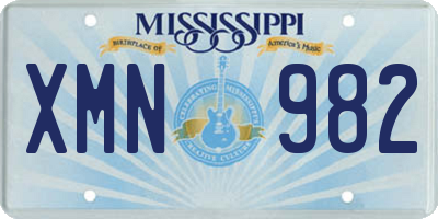 MS license plate XMN982