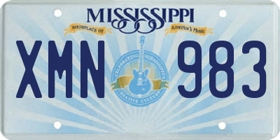 MS license plate XMN983