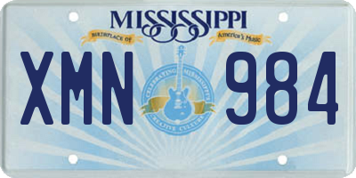 MS license plate XMN984
