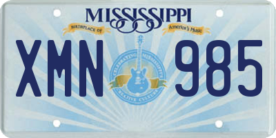 MS license plate XMN985